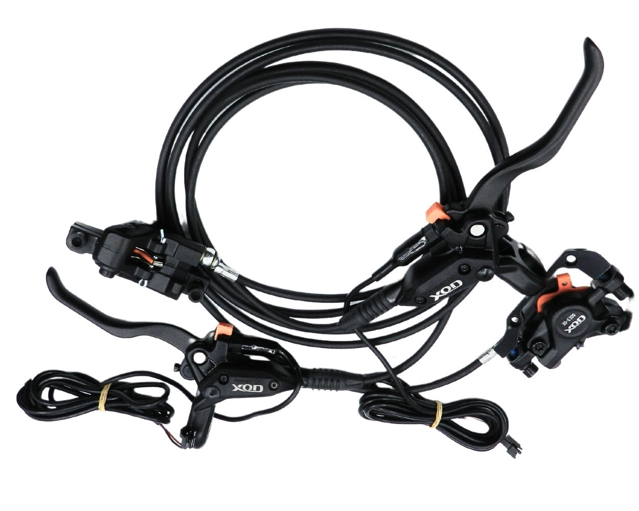 סט מעצורים הידראולי XOD 300 קומפלט קדמי 1.10 /אחורי 1.90 כולל ניתוק חשמלי + 2 רוטורים