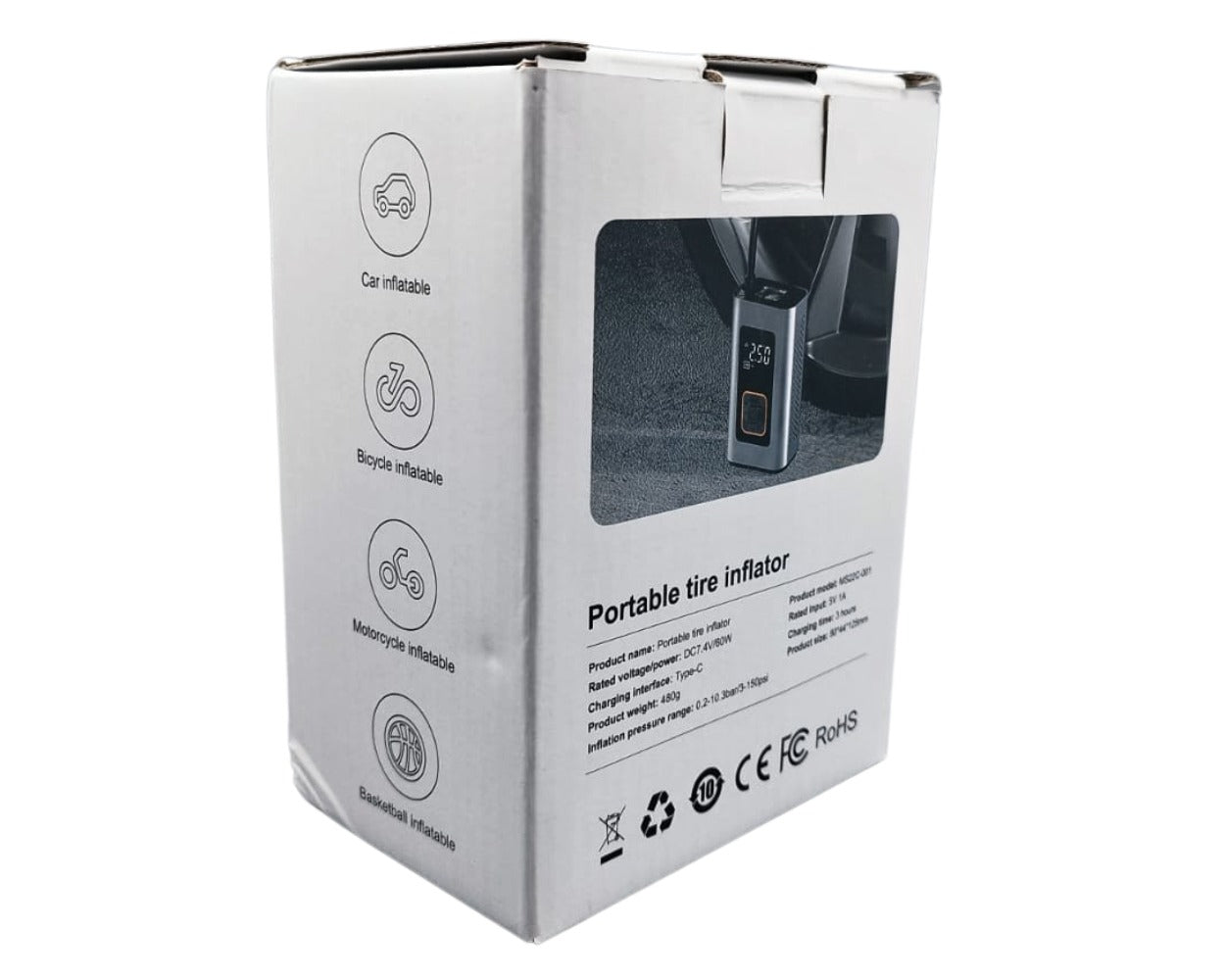 משאבה חשמלית נטענת ניידת לניפוח עד 150 PSI