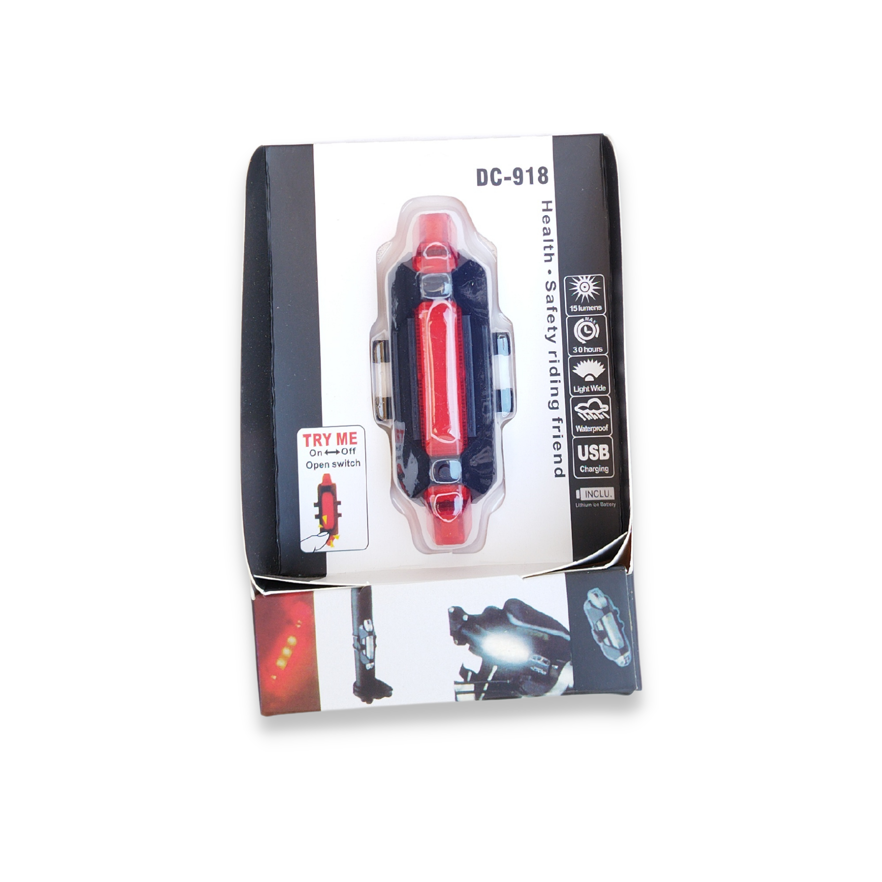 נצנץ לד אדום נטען USB - דגם B