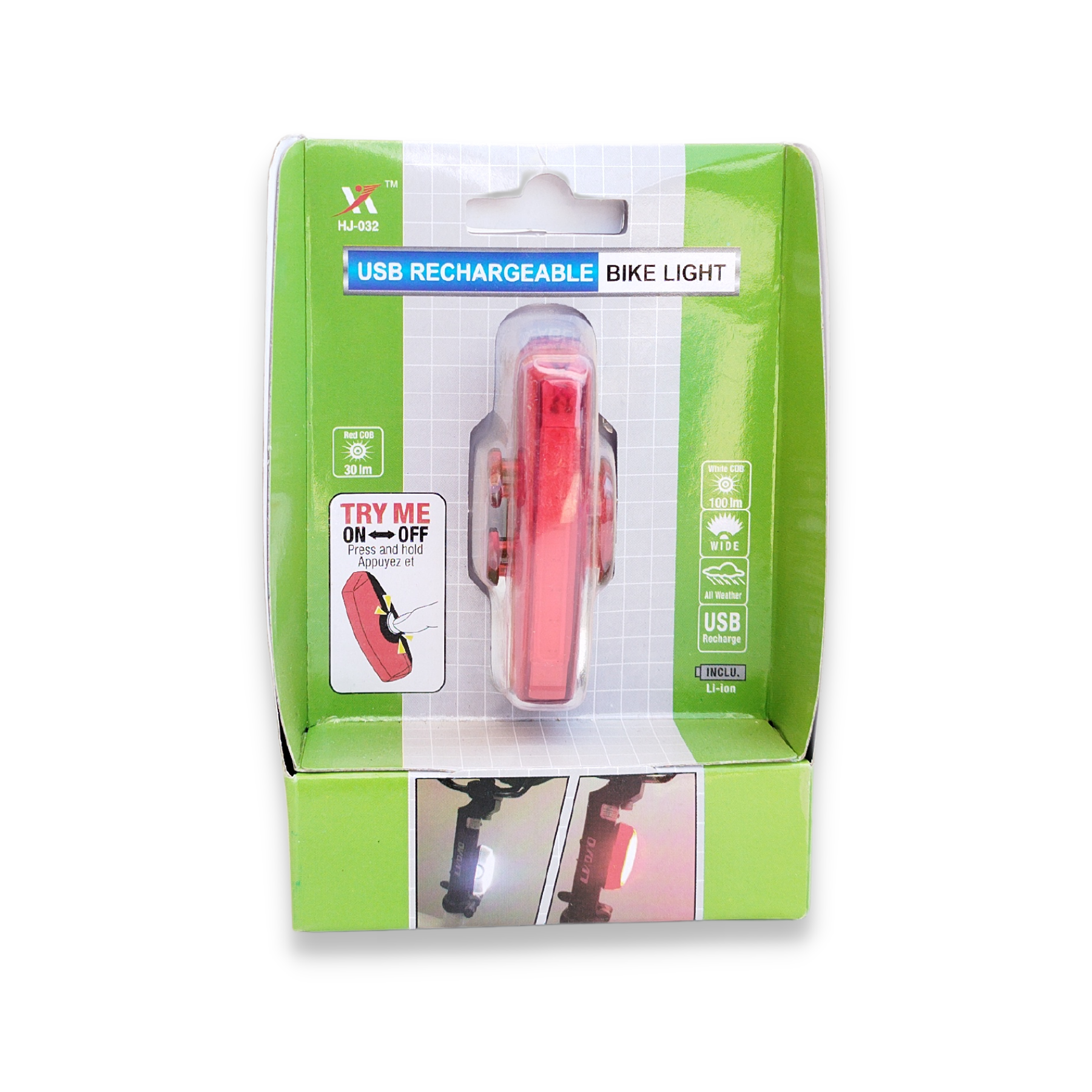 נצנץ לד אדום נטען USB - דגם A