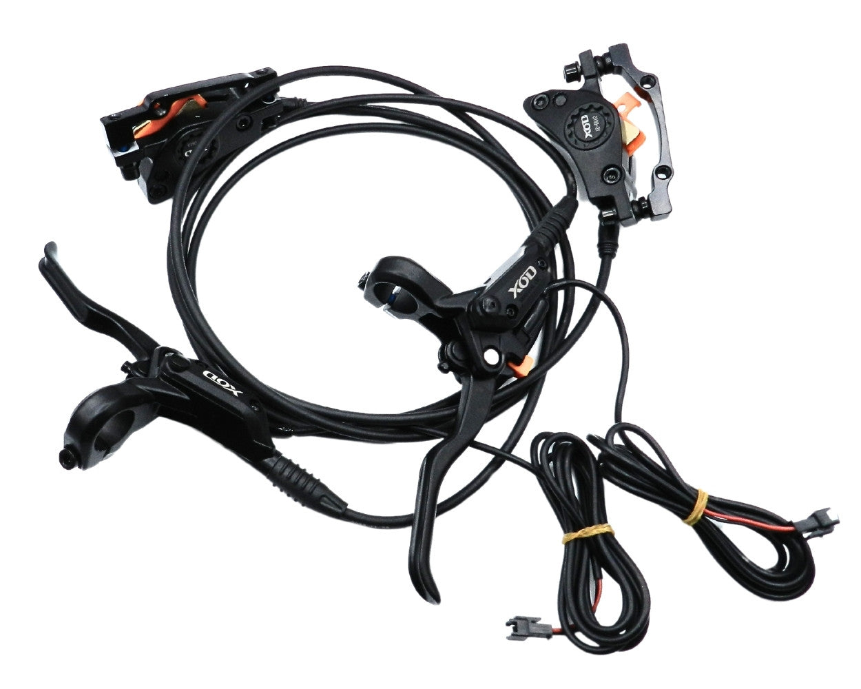 סט מעצורים הידראולי XOD 610 בוכנה כפולה קומפלט קדמי 1.10 /אחורי 1.90 כולל ניתוק חשמלי + 2 רוטורים עבים