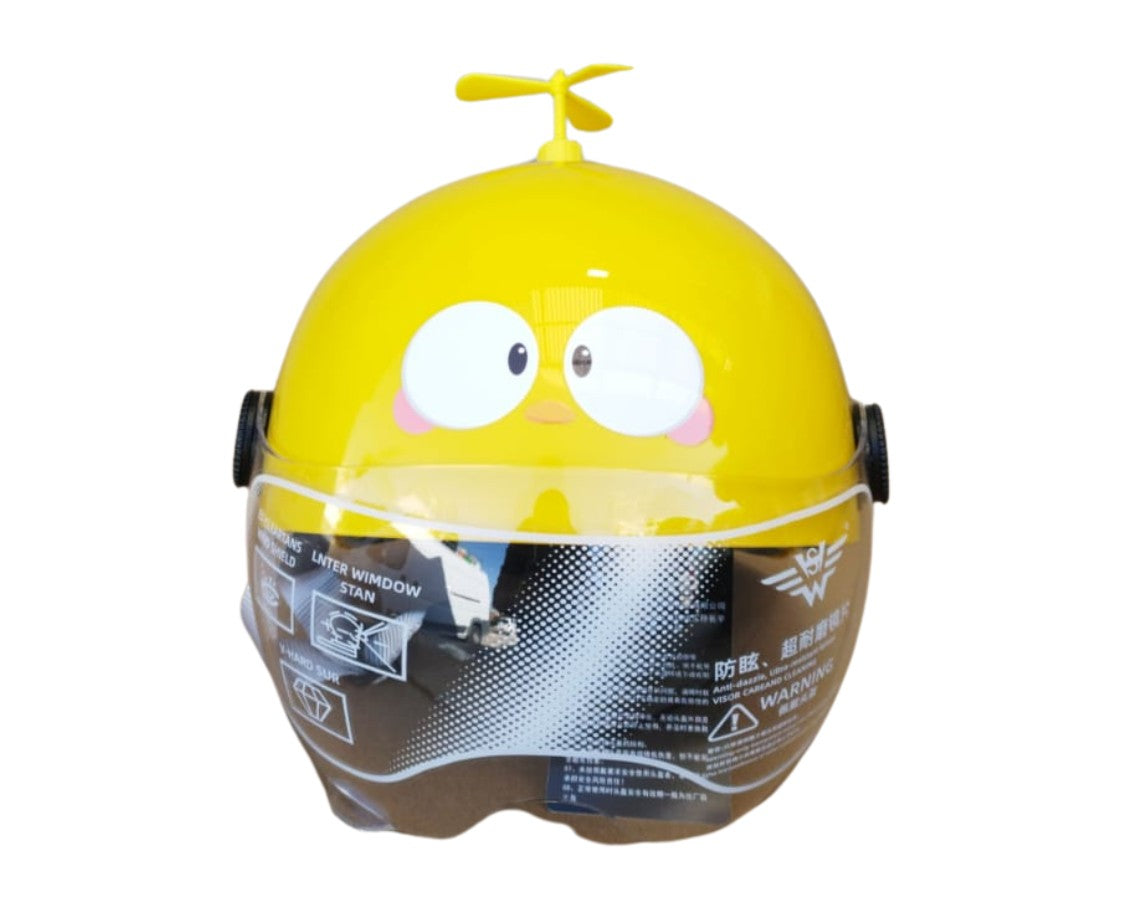 קסדת ילדים עם משקף הליקופטר צהוב